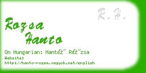 rozsa hanto business card